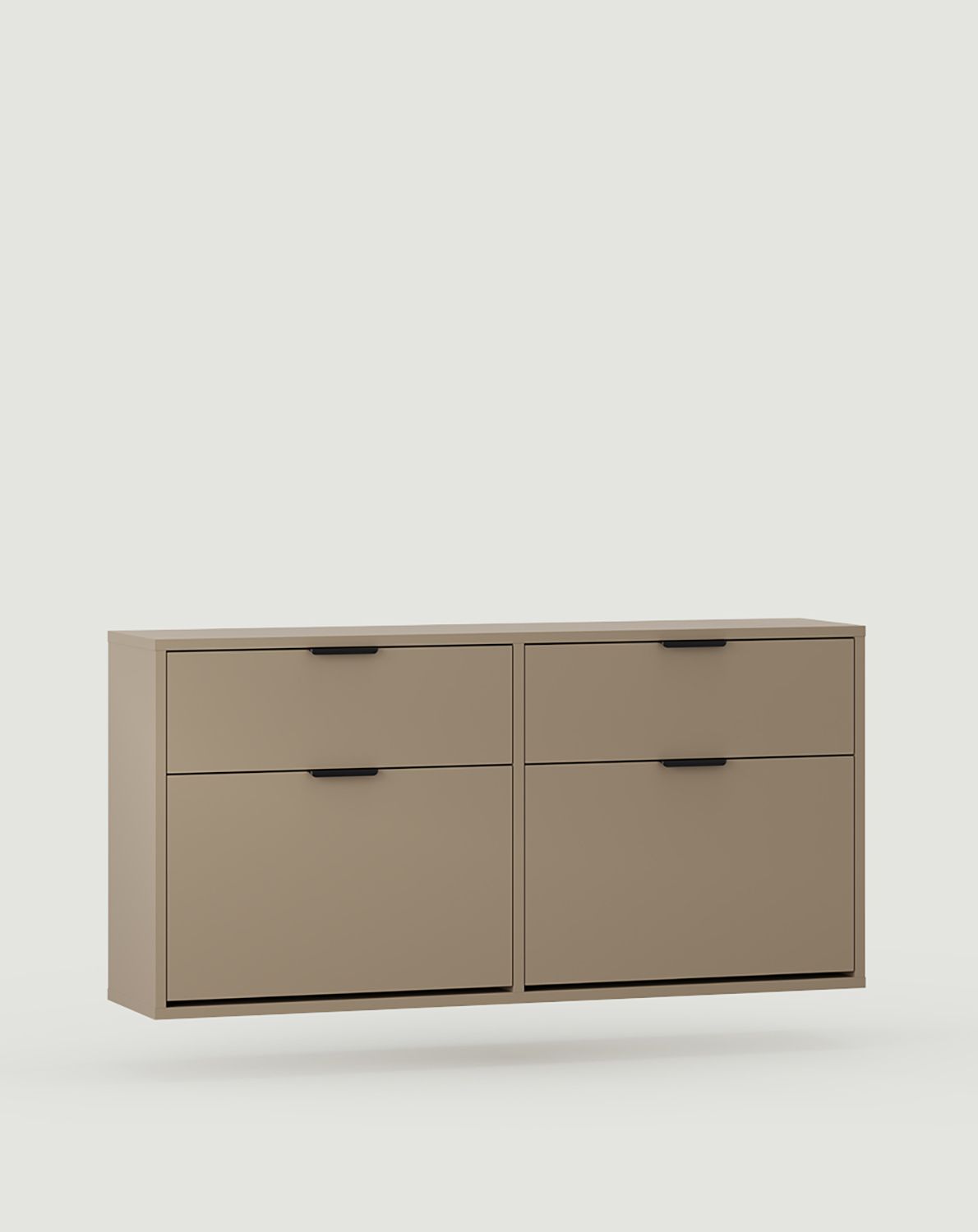 Dulap pentru pantofi montat pe perete SBK3DS
Culoare: Cappuccino
Mâner: Mâner de margine LING negru KLCZ
                            