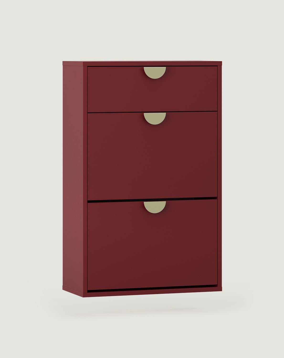 Dulap suspendat pentru pantofi SBK4DS
Culoare: Burgundy Marseille
Mâner: Mâner din lemn RIND Gold