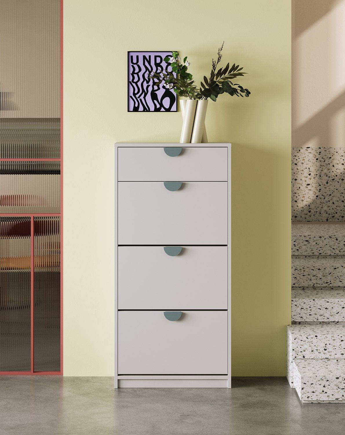 SBK6CDS dulap pentru pantofi în picioare
Culoare: Silent Grey
Mâner: Mâner din lemn de frasin RIND