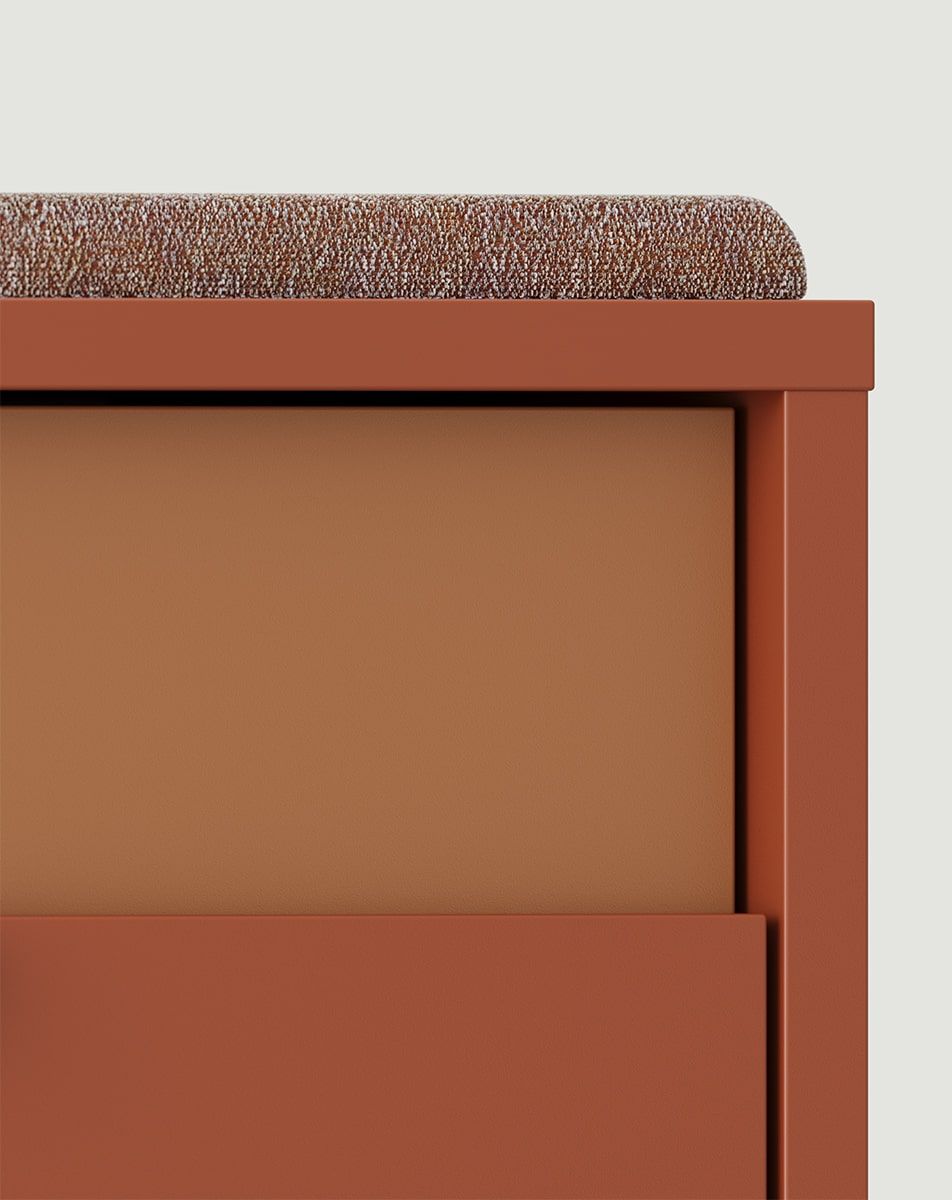 Dulap pentru pantofi cu scaun triplu LAYERS LAY16
Culoare: Fiery Terracotta
Culoare al doilea strat frontal: Sahara Deep
Scaun: Terra 04