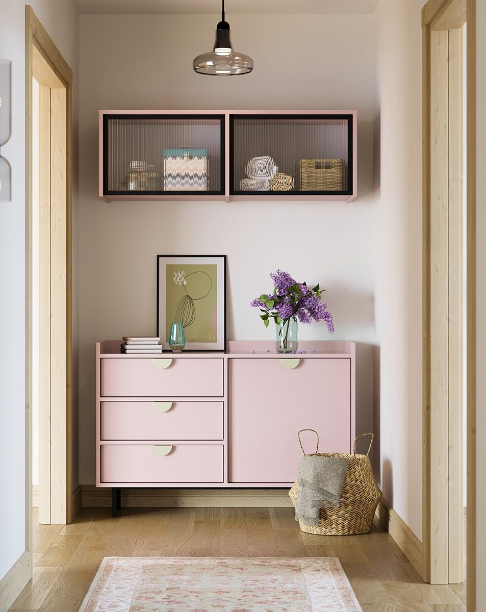 Dulap extensibil vitrat SIGI RPWS2
Culoare: Antique Rose
Sticlă: Sticlă ornamentală canelată