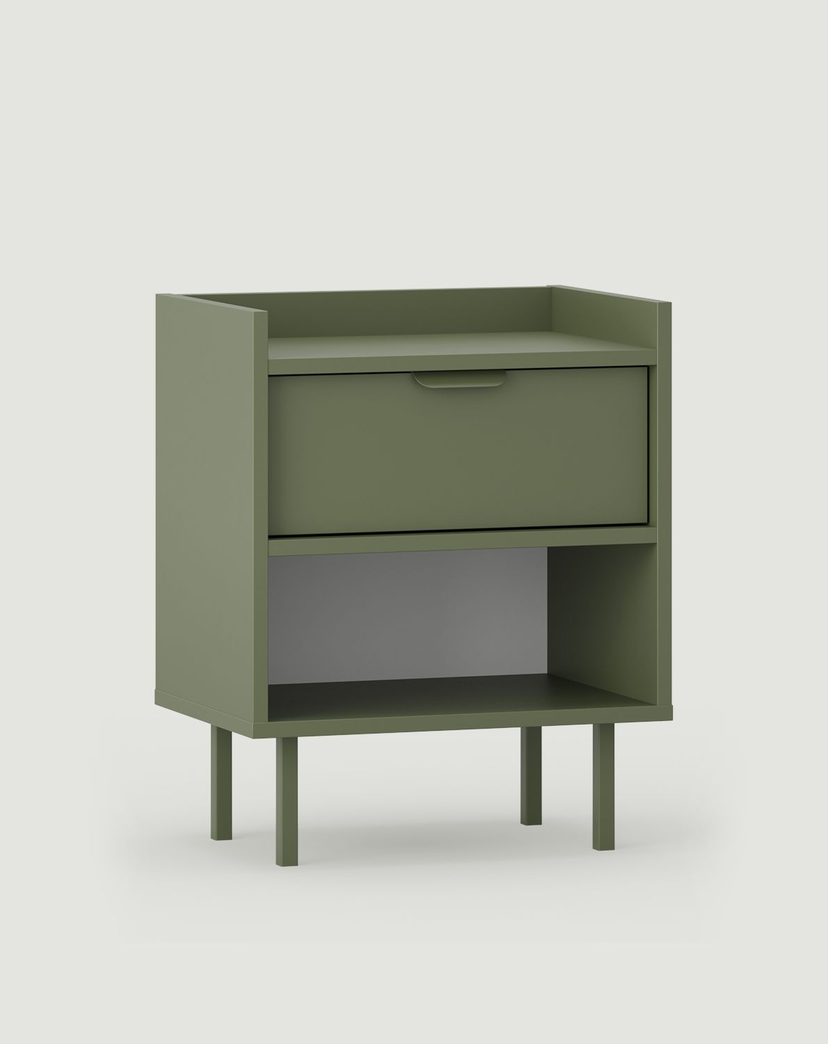 Măsuță de noptieră SIGI SNS01
Culoare: Cypress verde
Picior: Cypress verde
Mâner: Mâner margine LAYERS 110 verde chiparos
                            