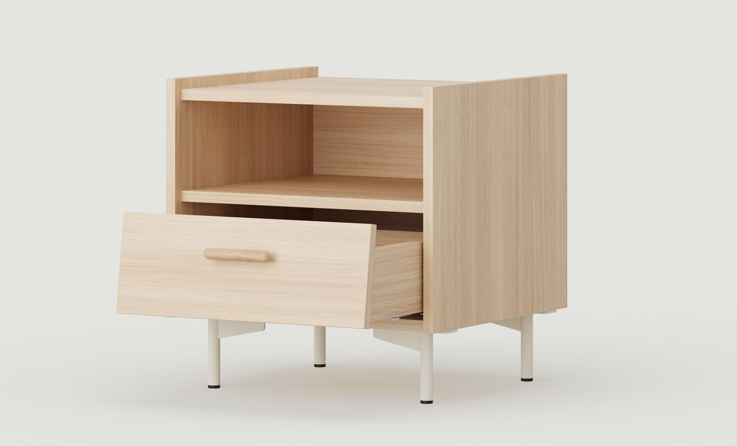 Dulap de noptieră SKRA SKR21
Culoare: Sand Oak
Picior: Milky Way
Mâner: Cigar Oak
                            