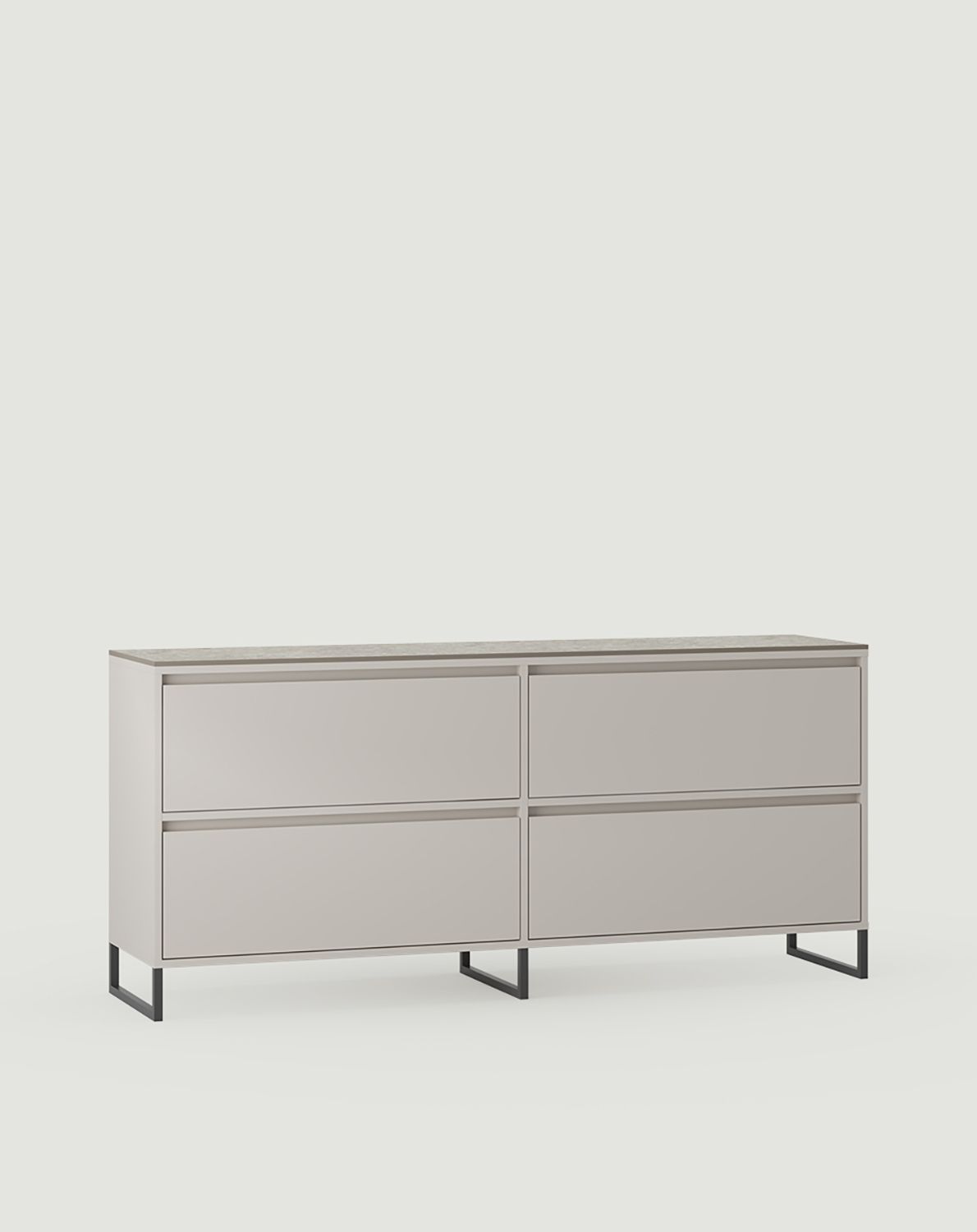 Dulap pentru două lavoare ODIS O2U03B
Culoare: Wrapping Cașmir
Culoarea picioarelor: ODIS Steel Grey
Blat de masă: Terrazzo sinterizat gri