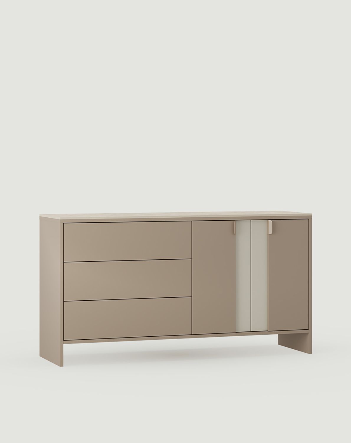 Dulap pentru două lavoare LAYERS LAY75
Culoare: Cappuccino
Culoarea celui de-al doilea strat al panoului frontal: Milky Way
Mâner: LAYERS 110 Cappuccino
Blat de masă: Sinterizat cremă de diamant