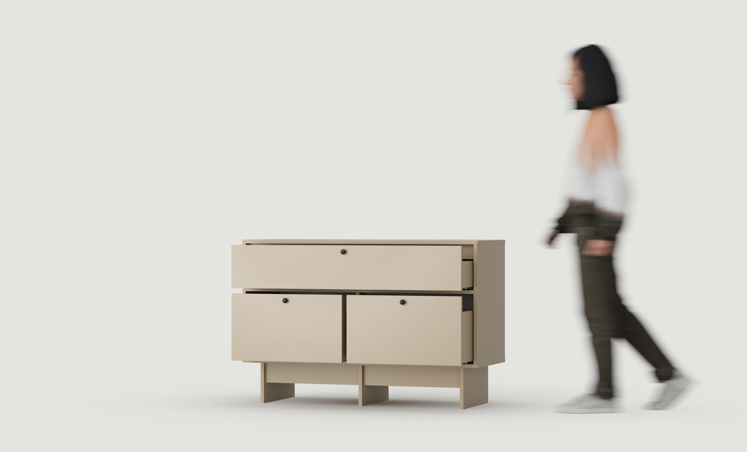 Dulap lavoar KABE KU01B în stil JAPANDI
Culoare: Cappuccino
Mâner: Mâner cu bilă Black KD