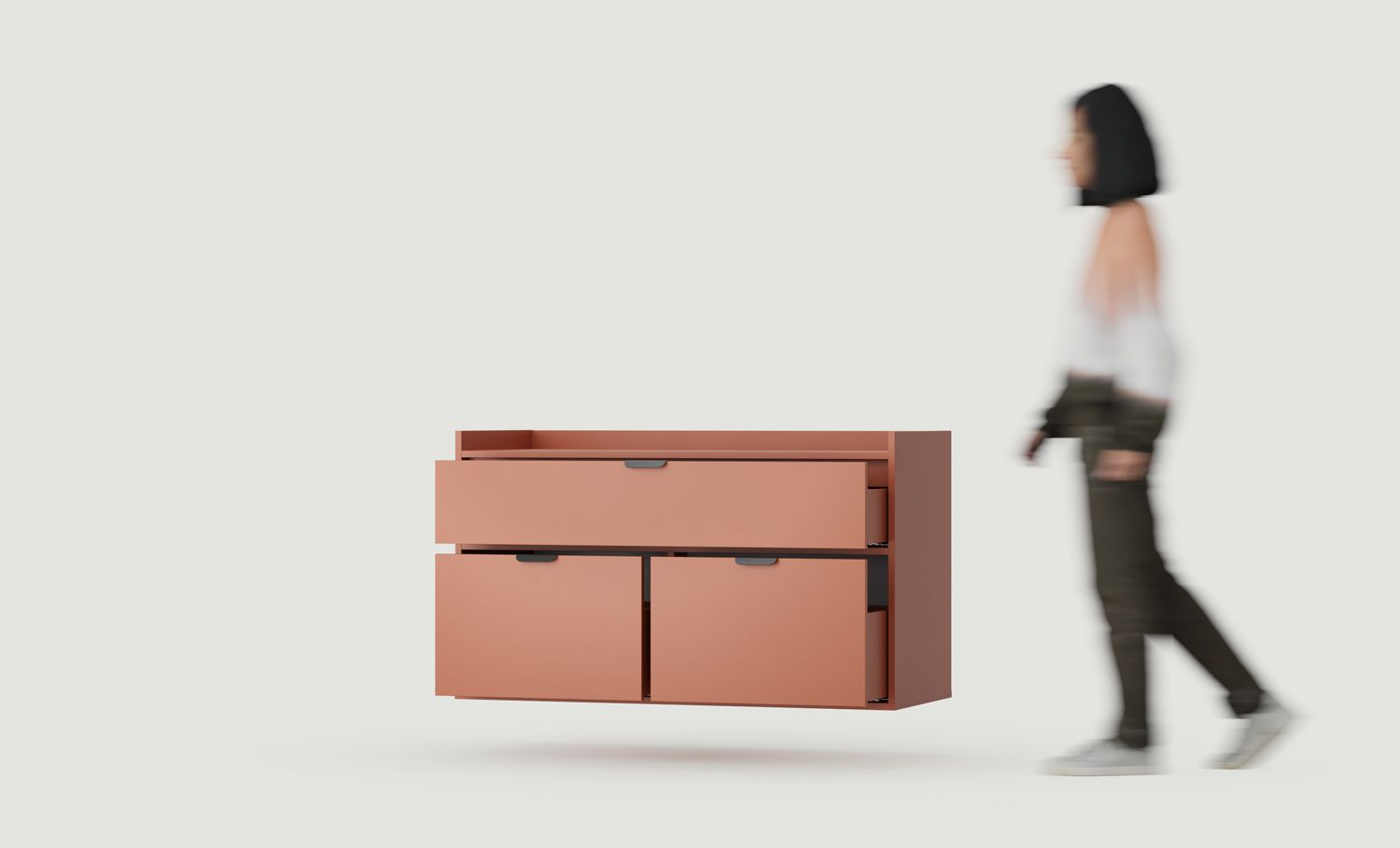 Dulap lavoar SIGI montat pe perete WSU01B
Culoare: Fiery Terracotta
Mâner: LAYERS 110 Negru