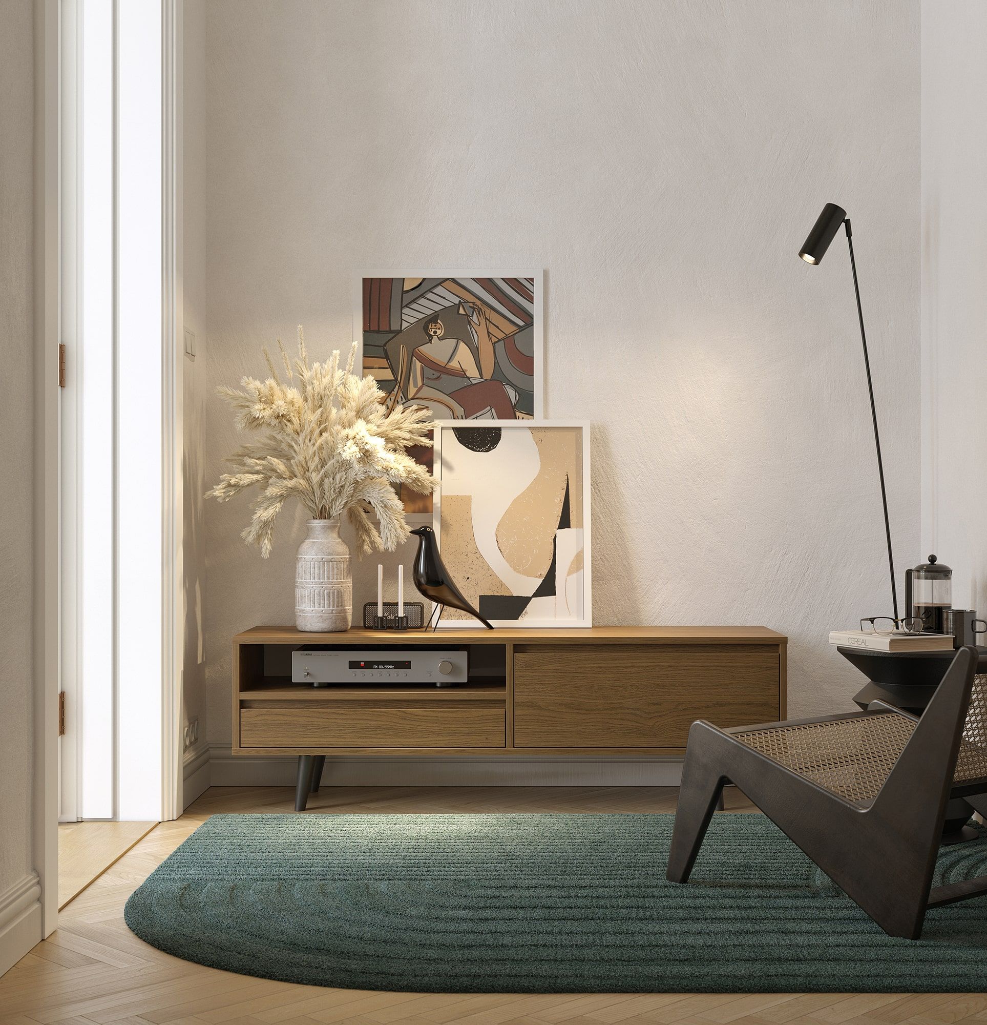 Dulap RTV FENRIS FTV1
Culoare: Stejar rustic
Picior: Nuc Fag Negru
                            