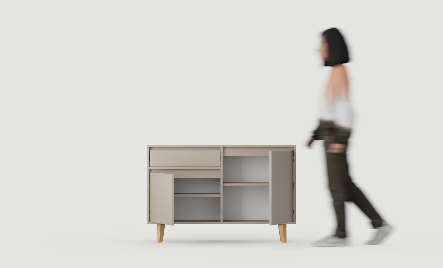 Dulap FENRIS RTV FTV2S
Culoare: Ash Clay
Picior: Walnut Oak Oiled