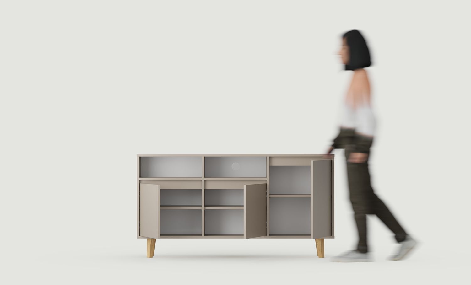 Dulap FENRIS RTV FTV3
Culoare: Ash Clay
Picior: Walnut Oak Oiled