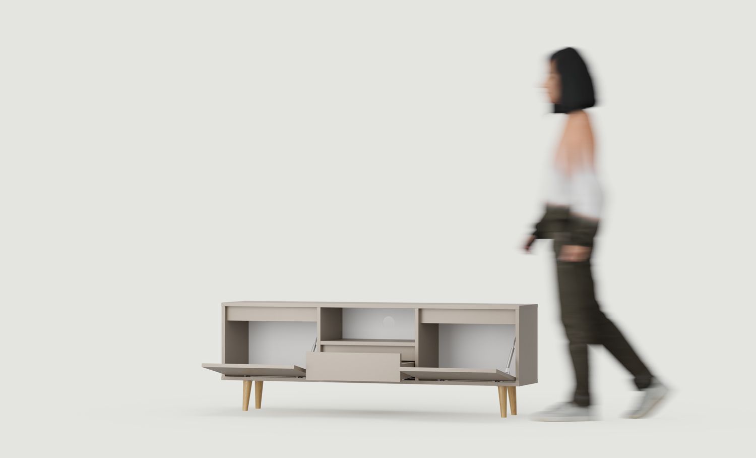Dulap FENRIS RTV FTV4
Culoare: Ash Clay
Picior: Walnut Oak Oiled