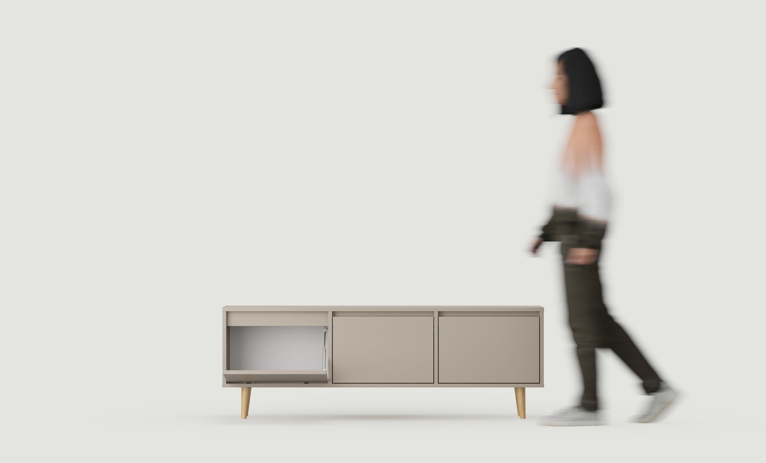 Dulap FENRIS RTV FTV4K
Culoare: Ash Clay
Picior: Walnut Oak Oiled