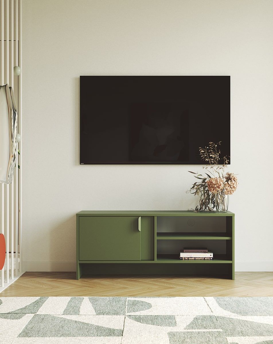 Dulap RTV LAYERS LAY01
Culoare: verde cypress
Culoarea celui de-al doilea strat frontal: Cypress green
Mâner: mâner LAYERS 110 Verde chirpici