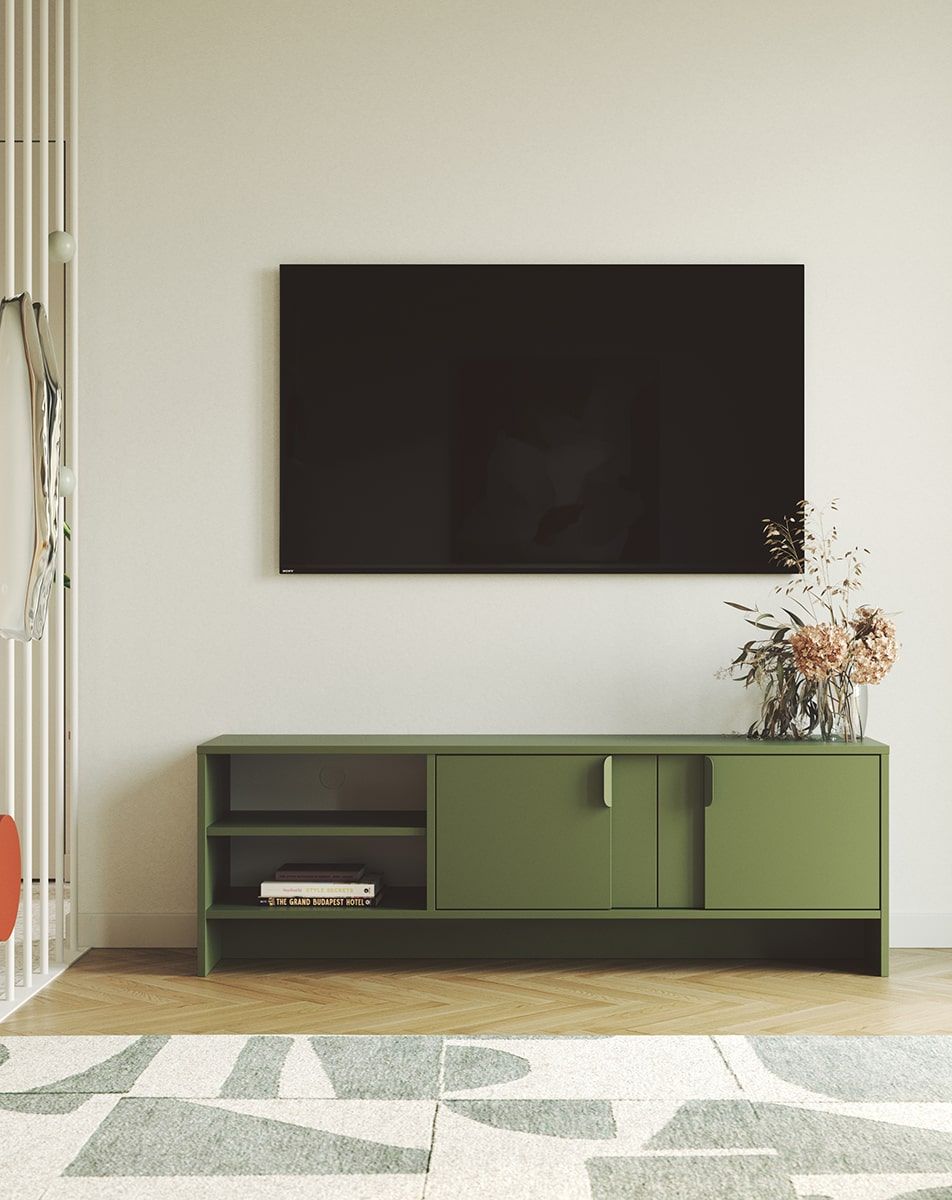 Dulap LAYERS RTV LAY02
Culoare: verde cypress
Culoarea celui de-al doilea strat frontal: Cypress green
Mâner: mâner LAYERS 110 Verde chirpici