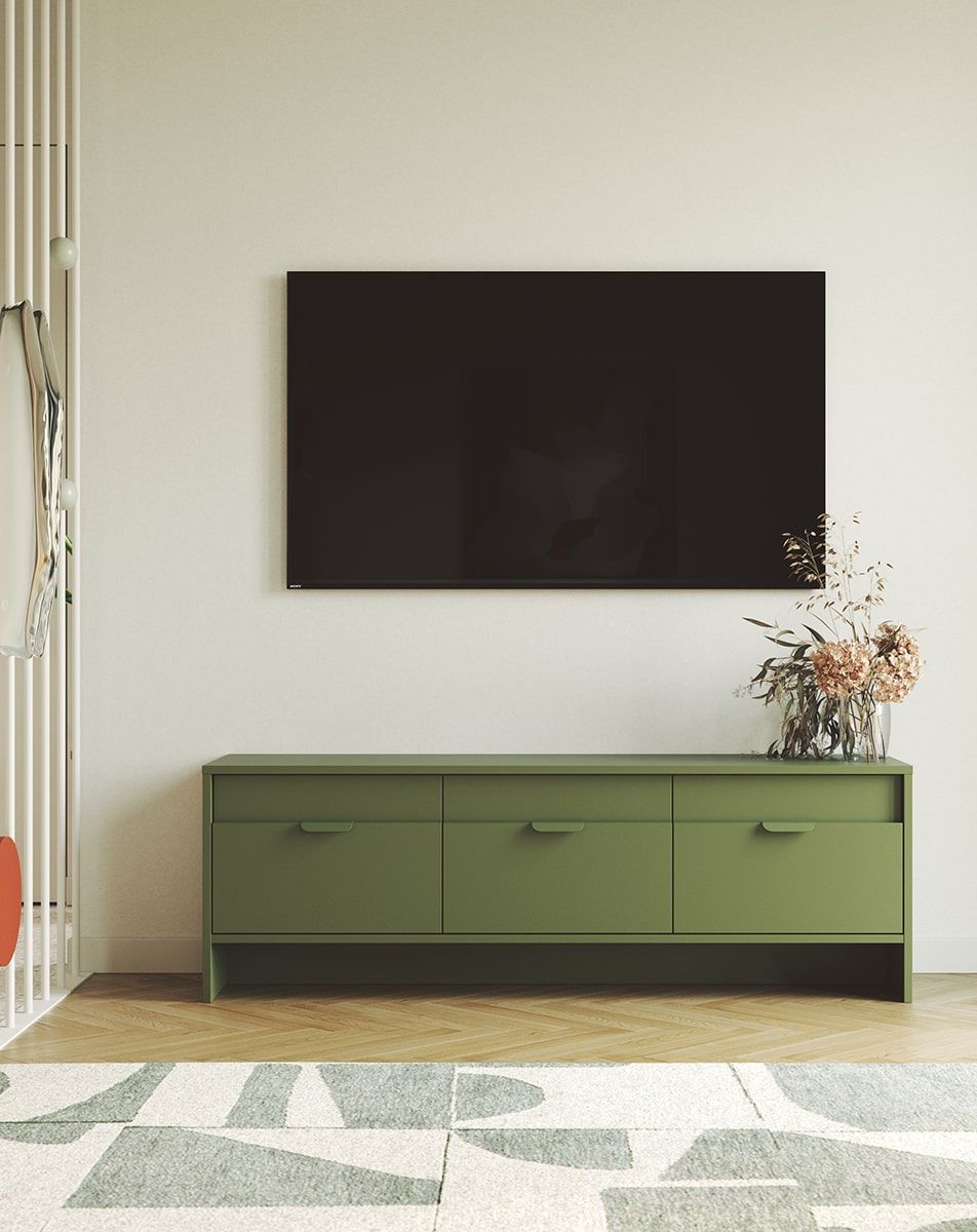 Dulap LAYERS RTV LAY05
Culoare: Verde cypress
Culoarea celui de-al doilea strat frontal: Cypress green
Mâner: mâner LAYERS 110 Verde chirpici