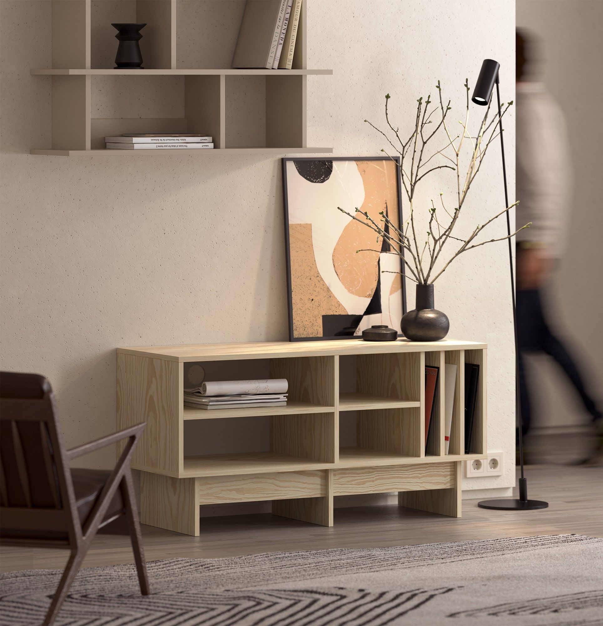 KABE KTV1W dulap RTV din vinil în stil JAPANDI
Culoare: Flame Pine
