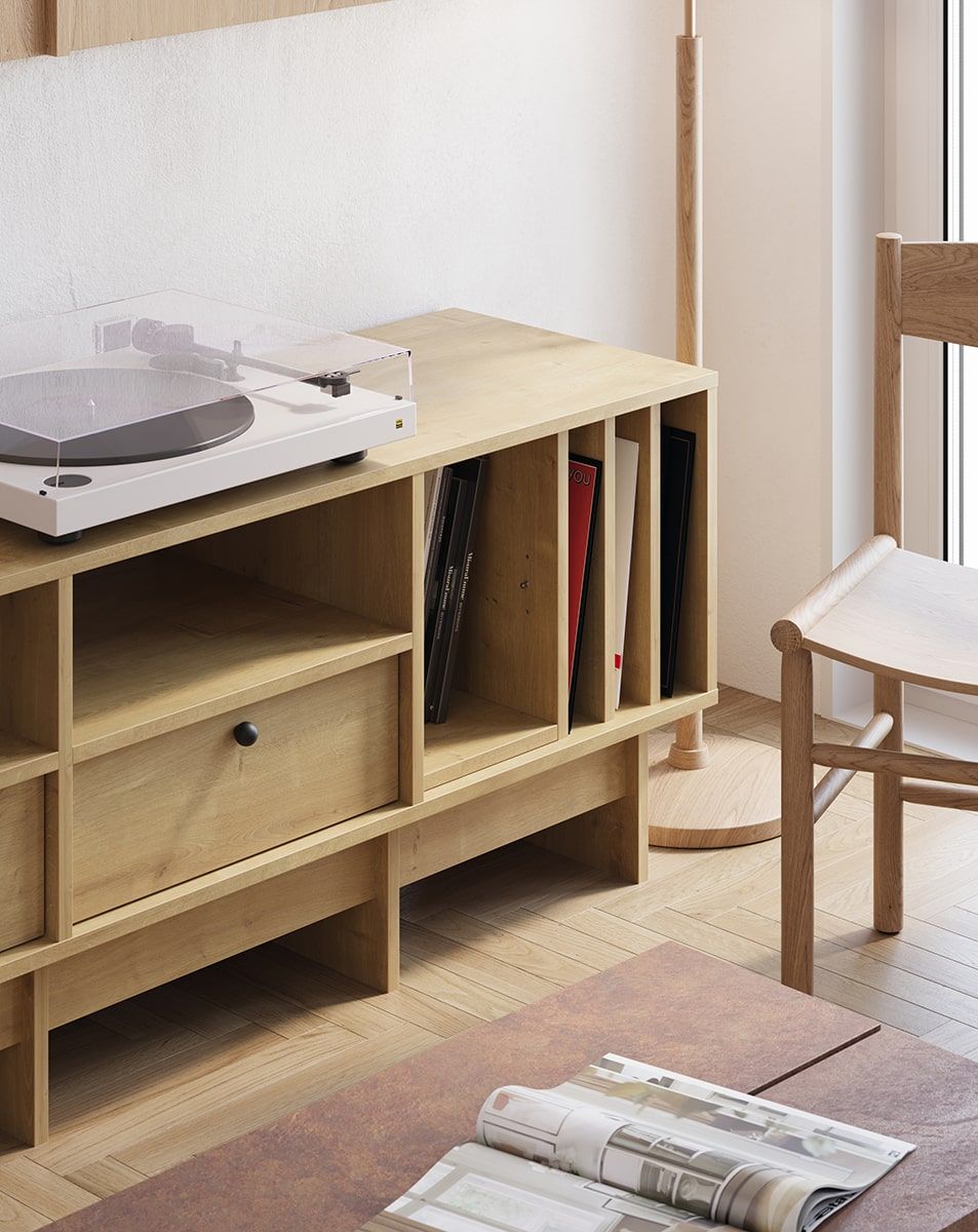 KABE KTV2SW dulap RTV din vinil în stil JAPANDI
Culoare: Hamilton stejar
Mâner: Mâner cu bilă Black KD
