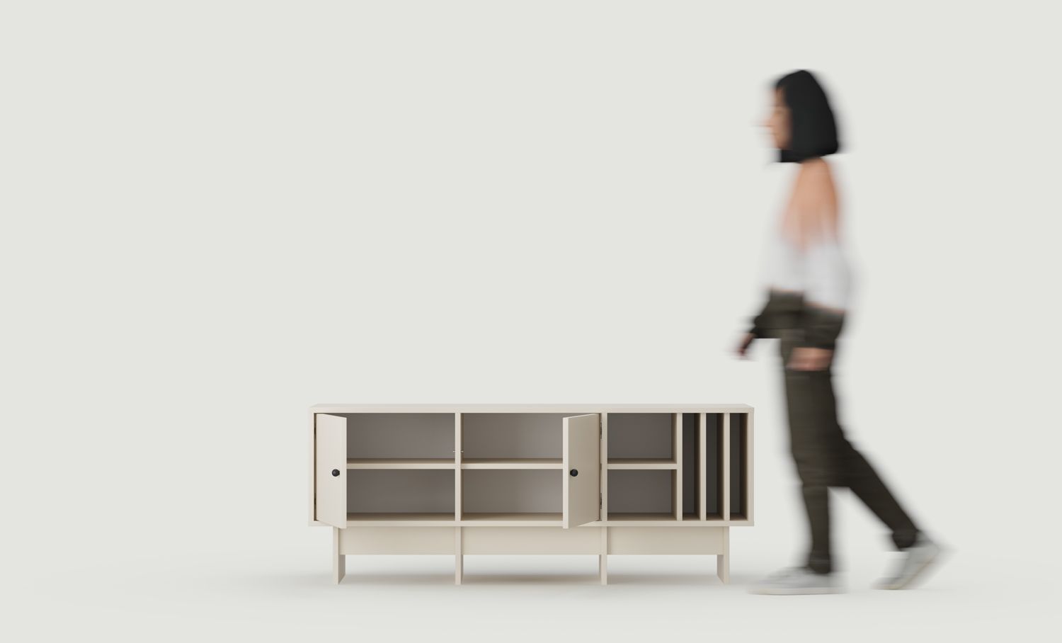 KABE KTV2W dulap de vinil RTV în stil JAPANDI
Culoare: Champagne Beige
Mâner: Mâner cu bilă Black KD
