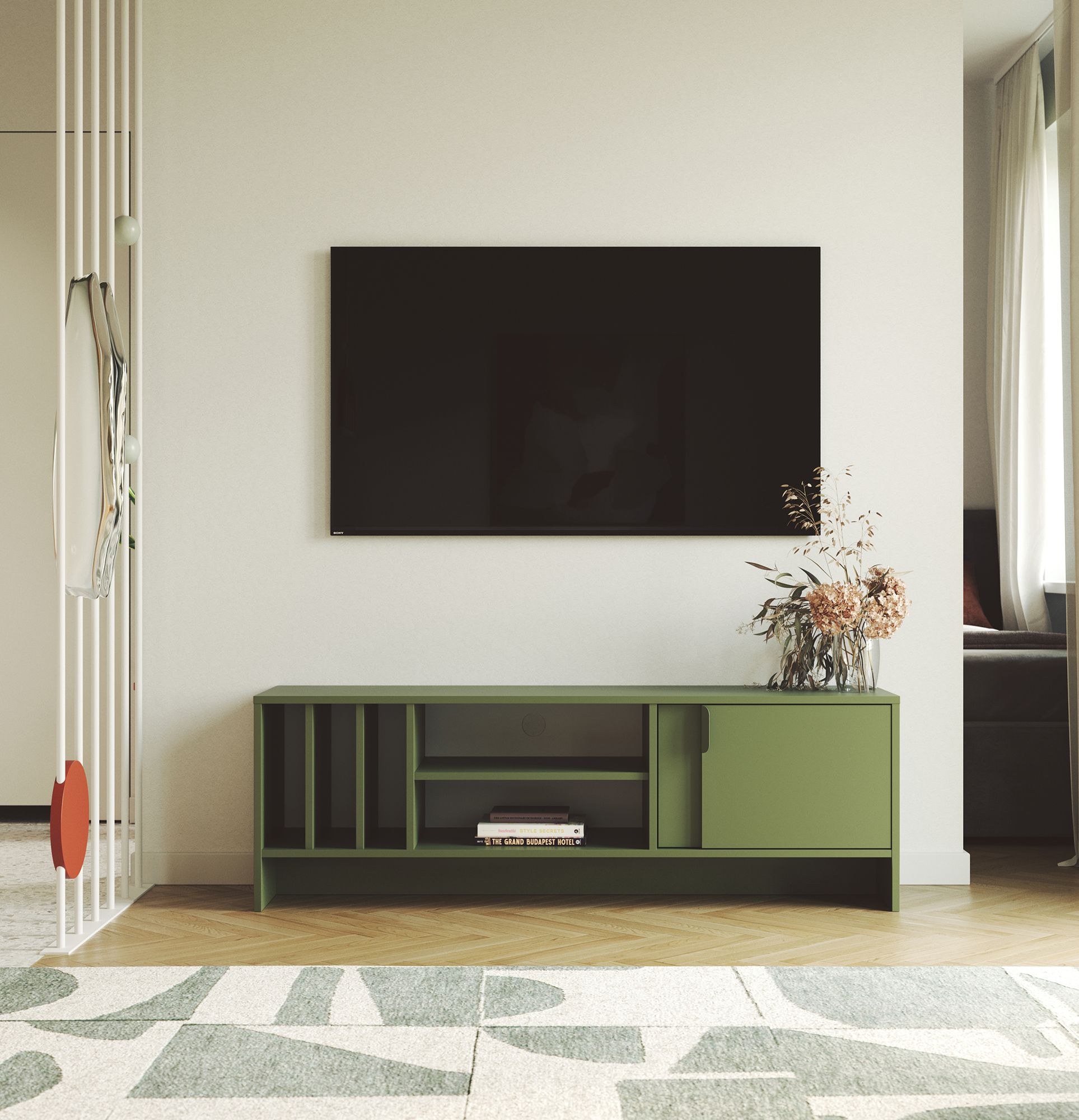 Dulap de vinil LAYERS RTV LAY07
Culoare: verde cypress
Culoarea celui de-al doilea strat frontal: Cypress green
Mâner: mâner LAYERS 110 verde cypress