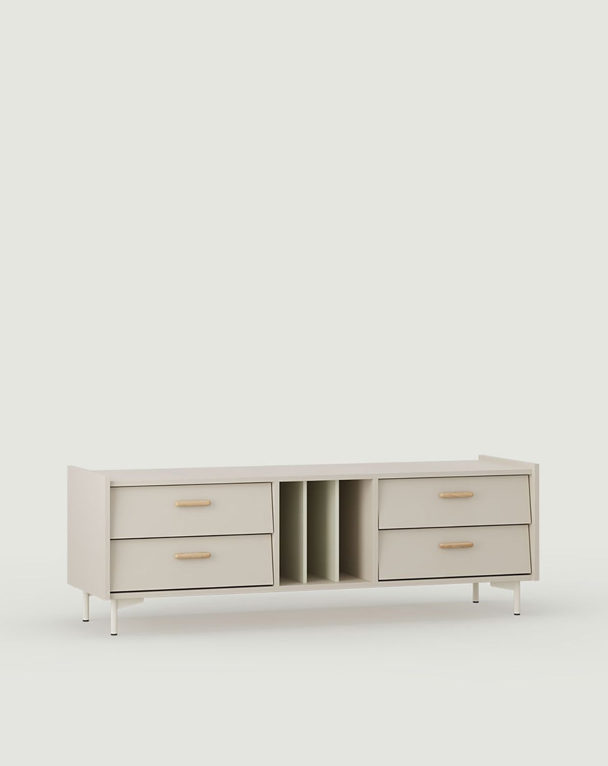 Dulap RTV SKRA SKR09
Culoare: Woolly Cashmere
Mâner: Cigar Oak
Picioare: SKRA Milky Way
                            