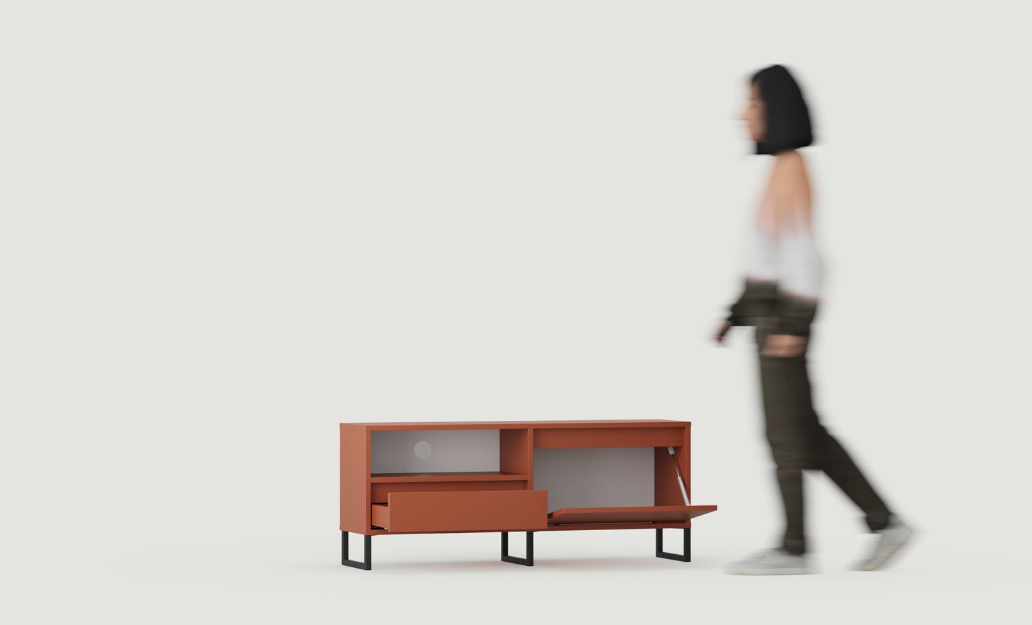 Dulap RTV ODIS BTV1
Culoare: Fiery Terracotta
Culoarea piciorului: Leg Black
                            
