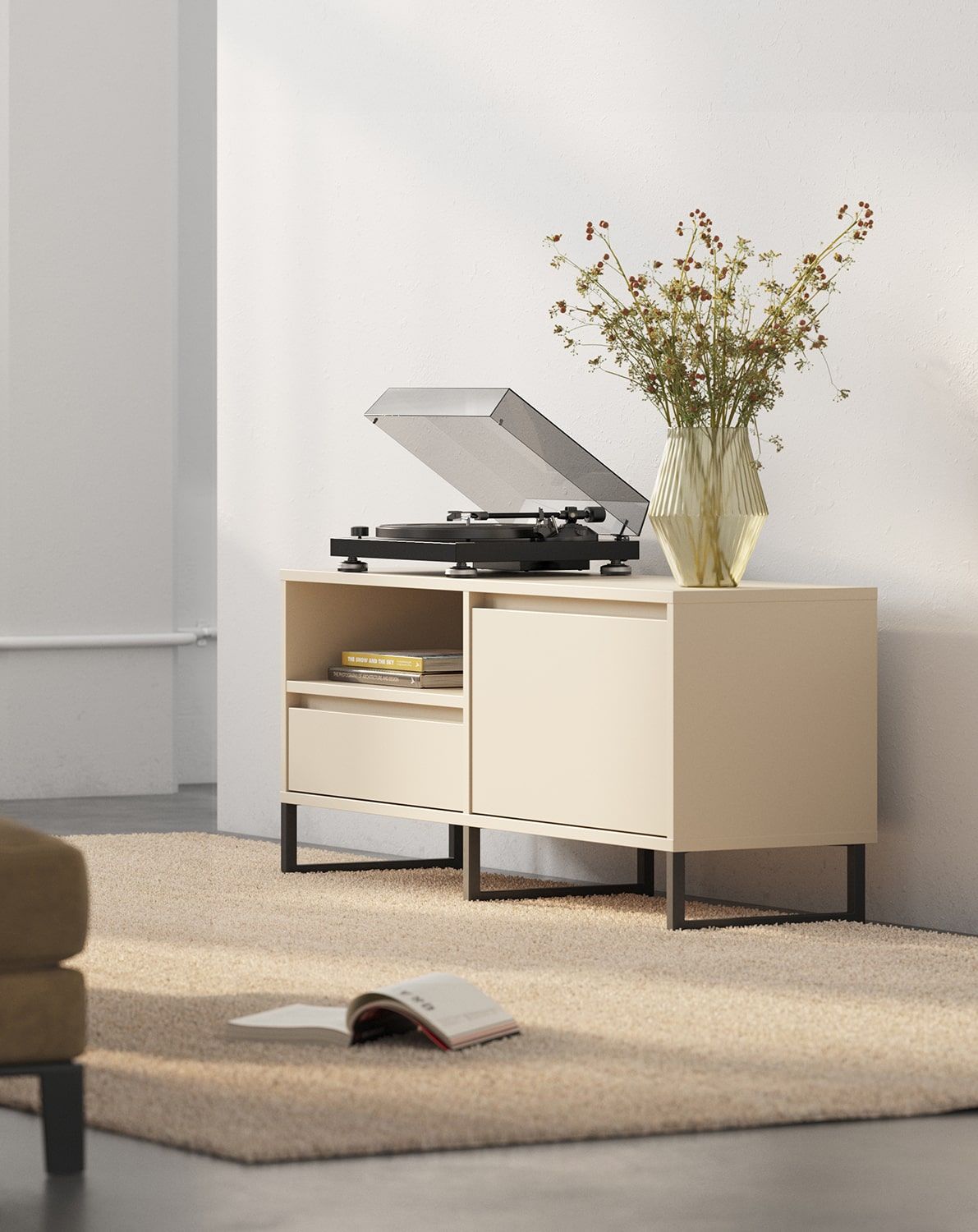 Dulap RTV ODIS BTV1
Culoare: Champagne Beige
Culoarea piciorului: Leg Black
                            