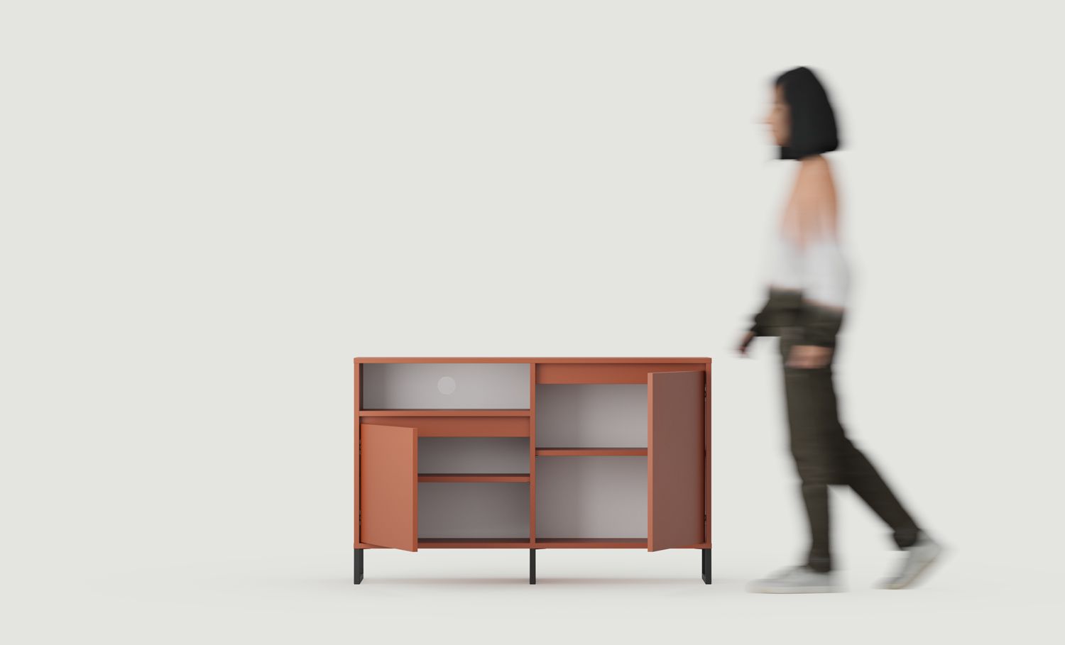 Dulap RTV ODIS BTV2
Culoare: Fiery Terracotta
Culoarea piciorului: Leg Black
                            