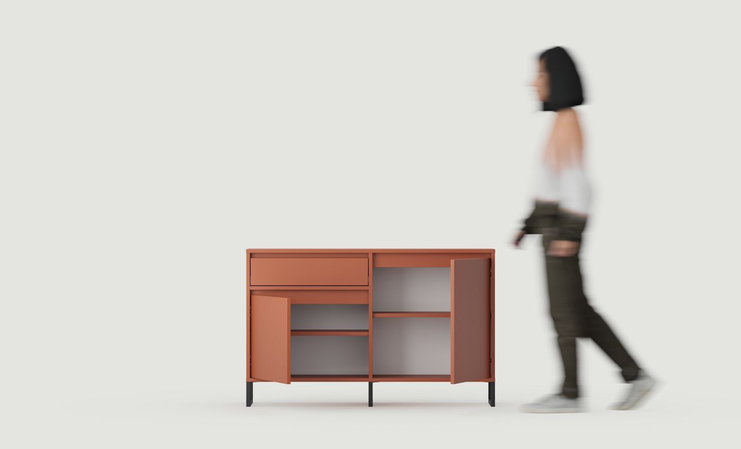 Dulap RTV ODIS BTV2S
Culoare: Fiery Terracotta
Culoarea piciorului: Leg Black
                            