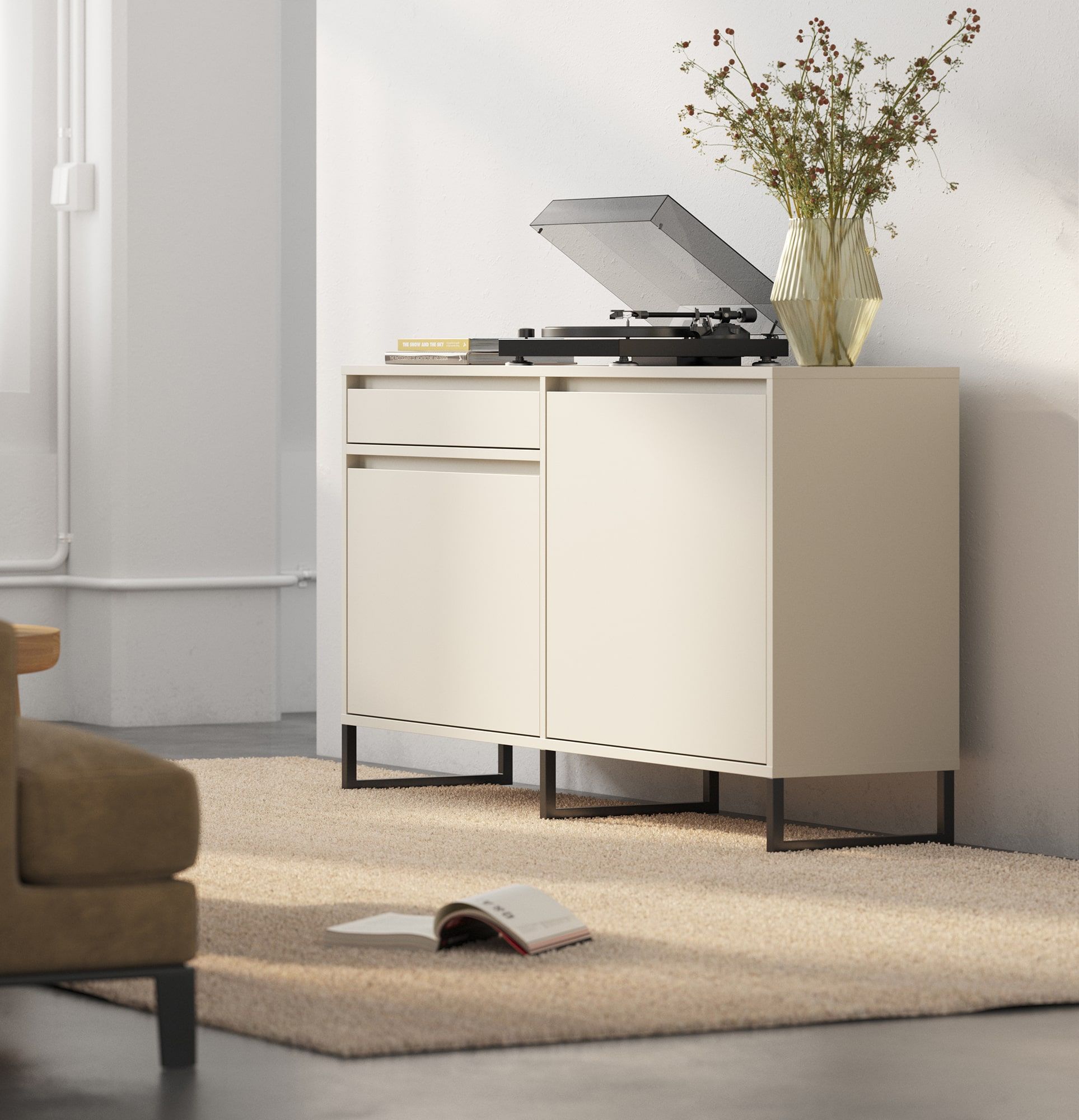 Dulap RTV ODIS BTV2S
Culoare: Champagne Beige
Culoarea piciorului: Leg Black
                            