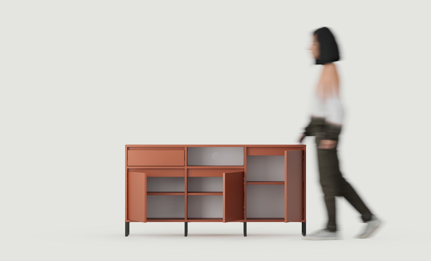 Dulap RTV ODIS BTV3S
Culoare: Fiery Terracotta
Culoarea piciorului: Negru
                            