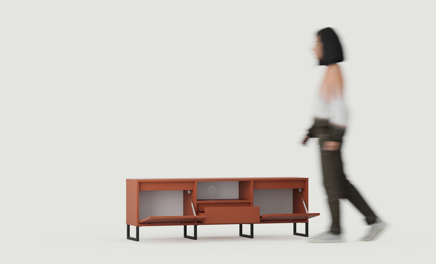 Dulap RTV ODIS BTV4
Culoare: Fiery Terracotta
Culoarea piciorului: Negru
                            
