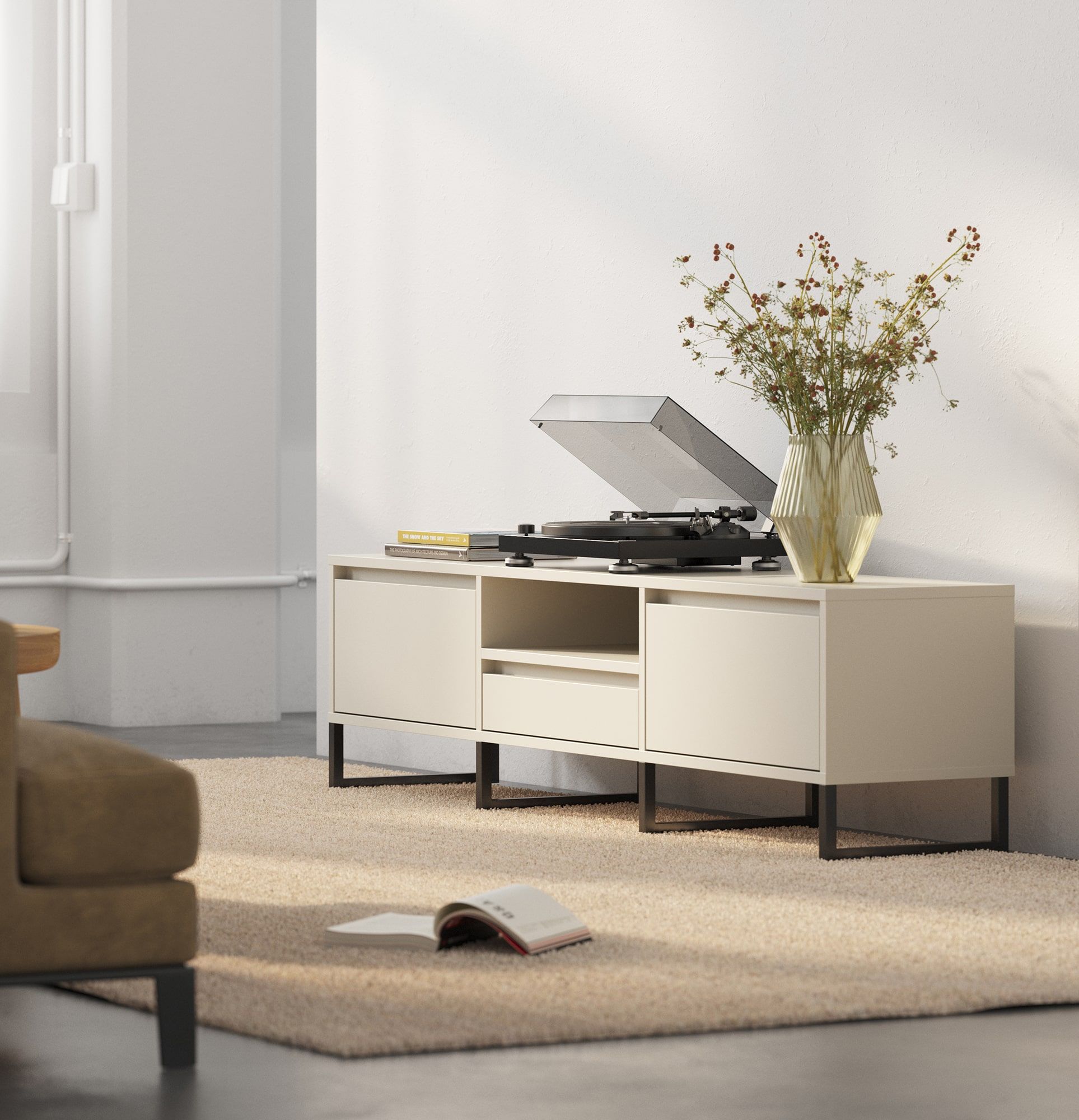 Dulap RTV ODIS BTV4
Culoare: Champagne Beige
Culoarea piciorului: Leg Black
                            