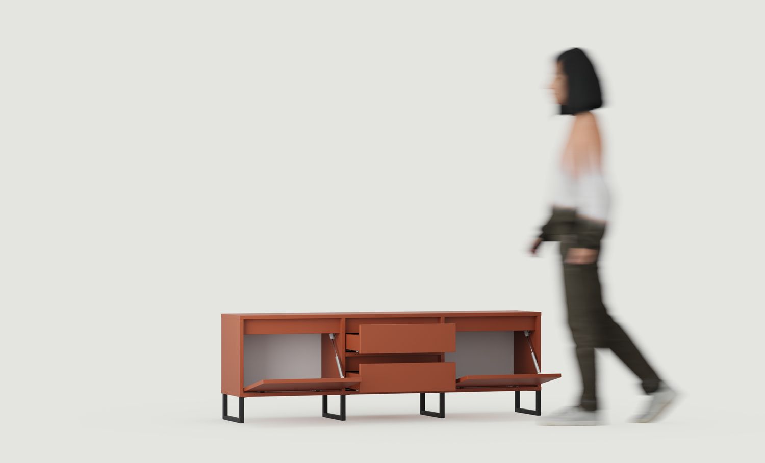 Dulap RTV ODIS BTV4S
Culoare: Fiery Terracotta
Culoarea piciorului: Negru
                            