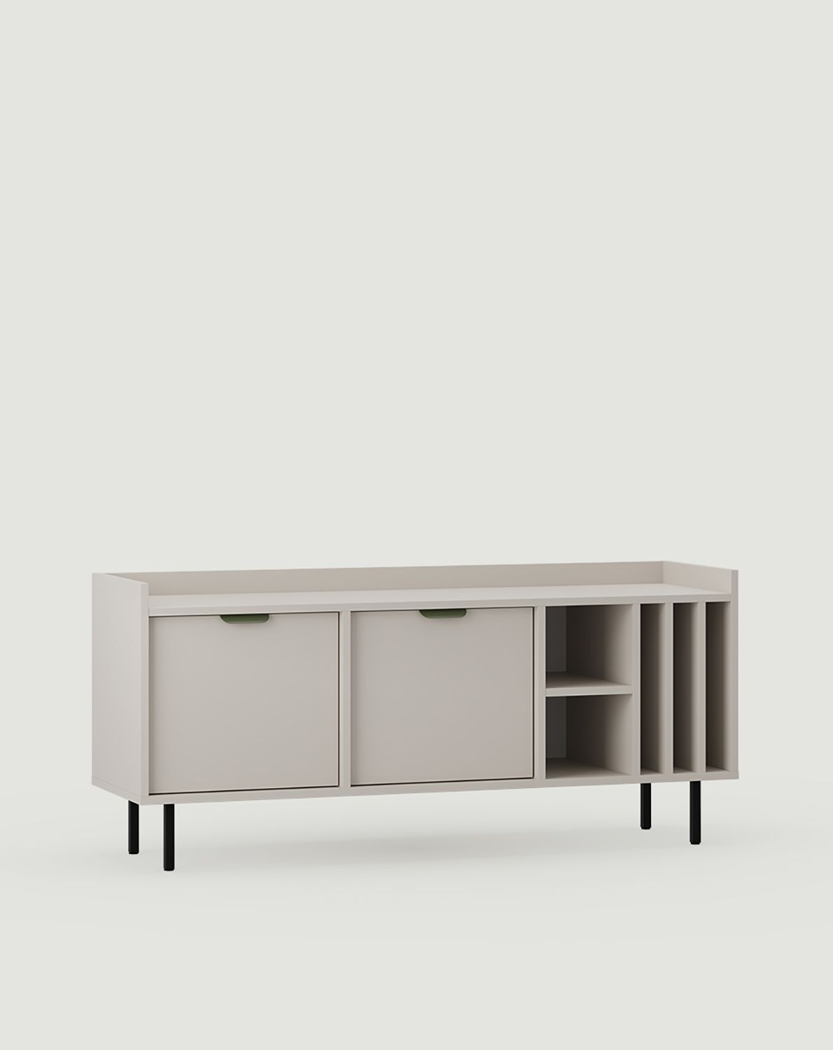 Dulap RTV din vinil SIGI STV2SW
Culoare: Cașmir
Picior: Negru
Mâner: LAYERS 110 Cypress Green
