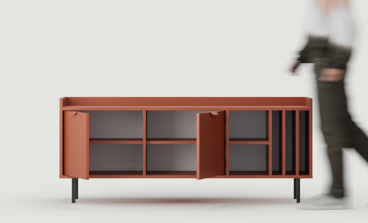 Dulap de vinil SIGI RTV STV2SW
Culoare: Teracotă aprinsă
Picior: Negru
Mâner: LAYERS 110 Flame Terracotta
