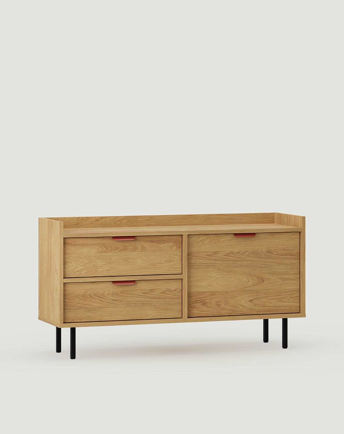 Dulap RTV SIGI S2TV2S
Culoare: Hickory natural
Picior: Negru
Mâner: Mâner margine LAYERS 110 Fire Terracotta
                            