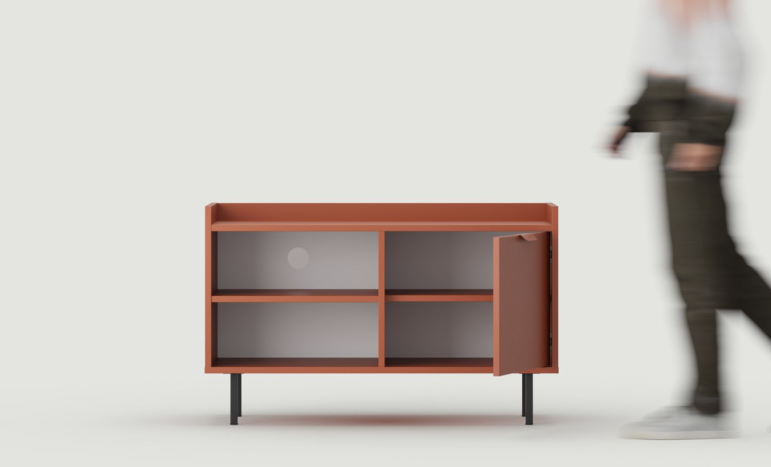 Dulap RTV SIGI S2TV3
Culoare: Fiery Terracotta
Picior: Negru
Mâner: LAYERS 110 Flame Terracotta