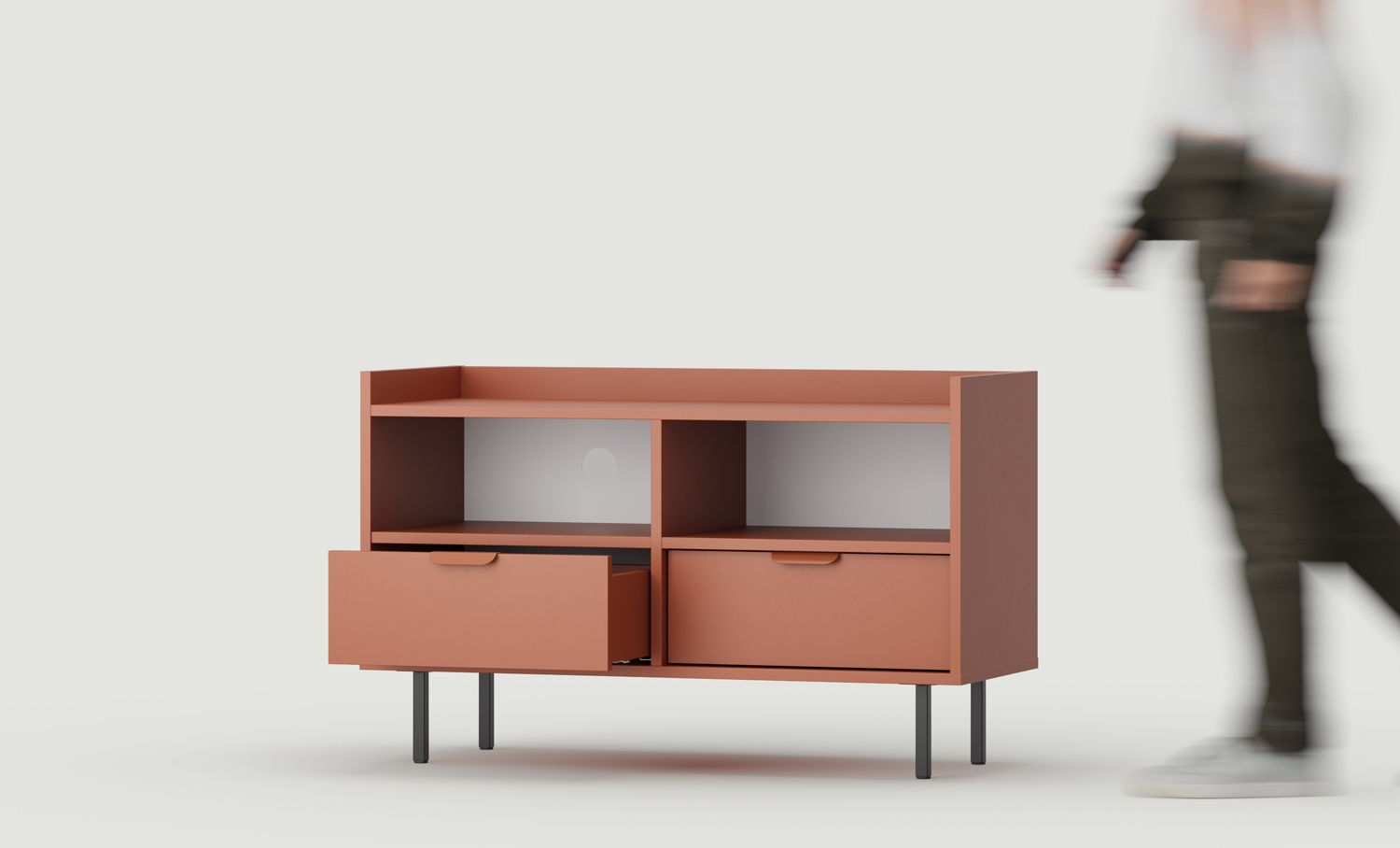 Dulap RTV SIGI S2TV5
Culoare: Fiery Terracotta
Picior: Negru
Mâner: LAYERS 110 Flame Terracotta