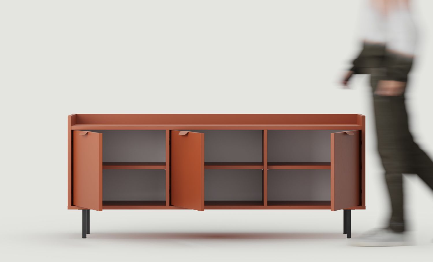 Dulap RTV SIGI STV3K
Culoare: Fiery Terracotta
Picior: Negru
Mâner: LAYERS 110 Flame Terracotta
