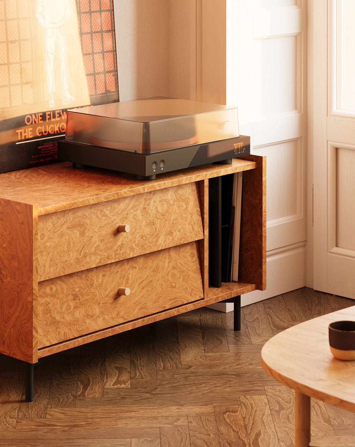 Dulap RTV SKRA SKR02
Culoare: Walnut Chequered
Picior: Negru
Mâner: Buton stejar