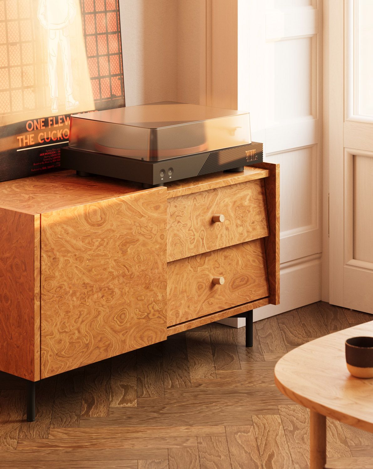 Dulap RTV SKRA SKR03
Culoare: Walnut Chequered
Picior: Negru
Mâner: Buton stejar