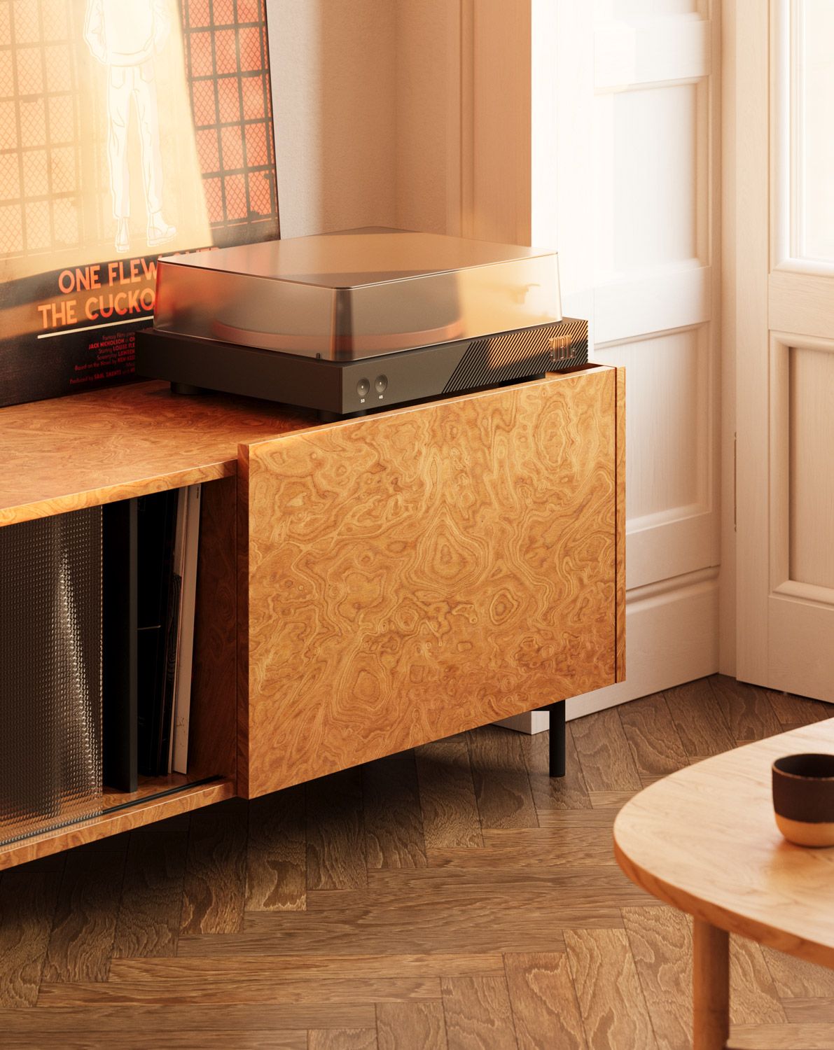 Cabinet RTV SKRA SKR14
Culoare: Walnut Chequered
Picior: Negru