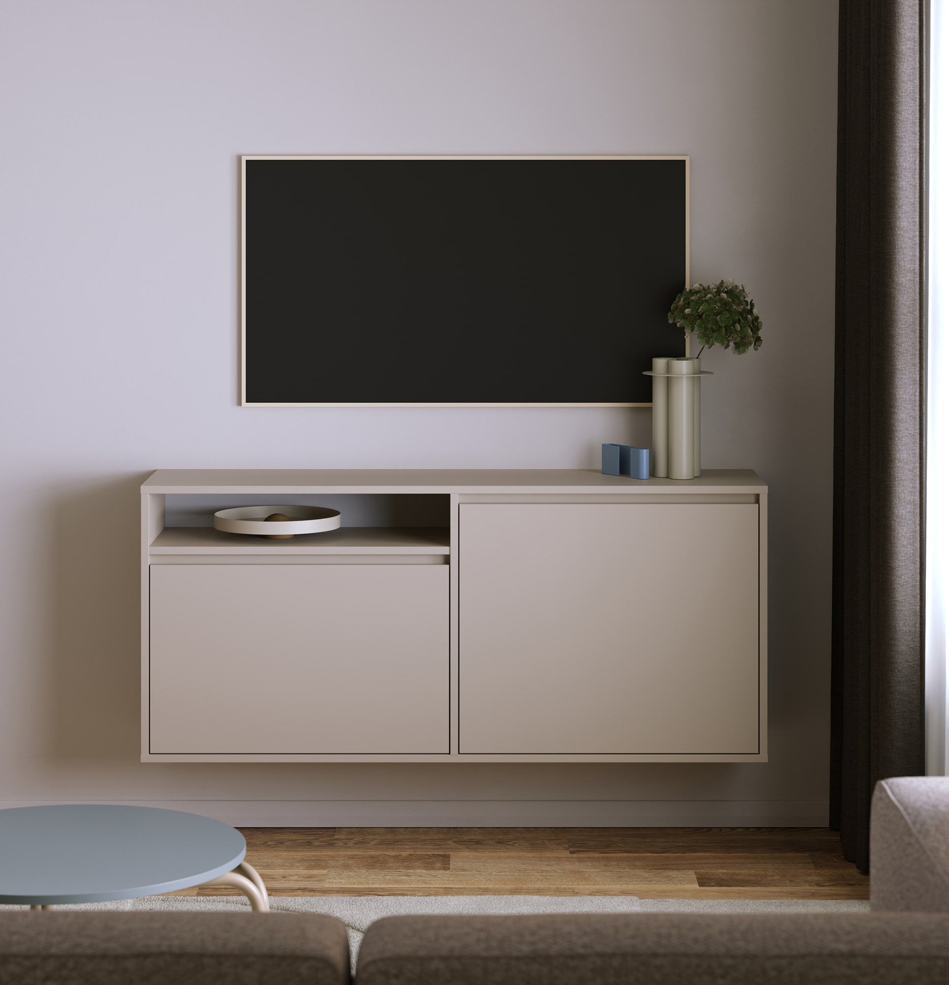 Dulap RTV UBBE WTV2 montat pe perete
Culoare: Champagne Beige
                            