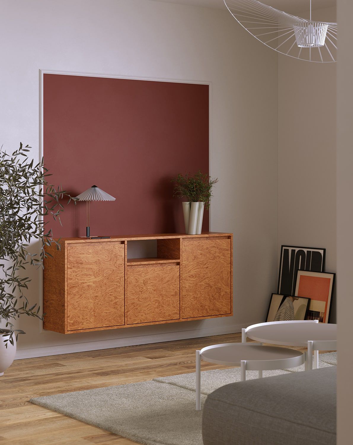 Dulap RTV montat pe perete UBBE WTV3S
Culoare: Walnut Walnut Chequered Veneer Alpi
                            