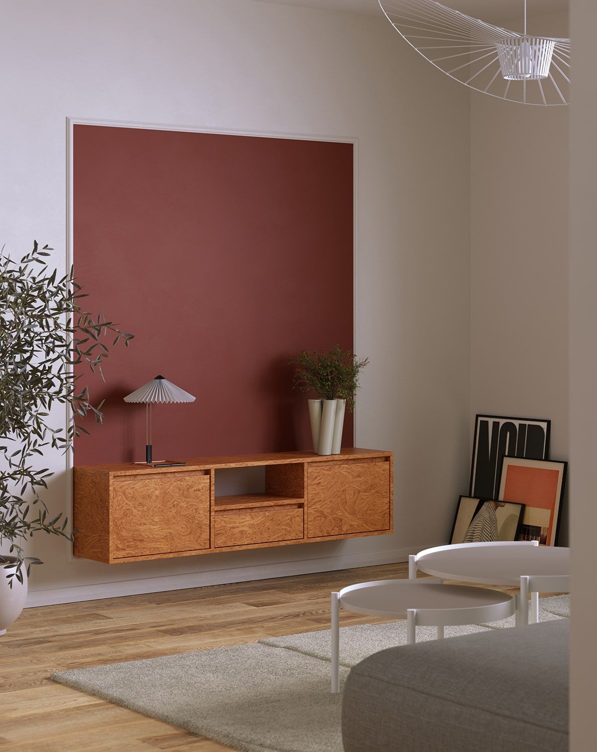Dulap RTV UBBE WTV4 montat pe perete
Culoare: Walnut Walnut Chequered Veneer Alpi
                            