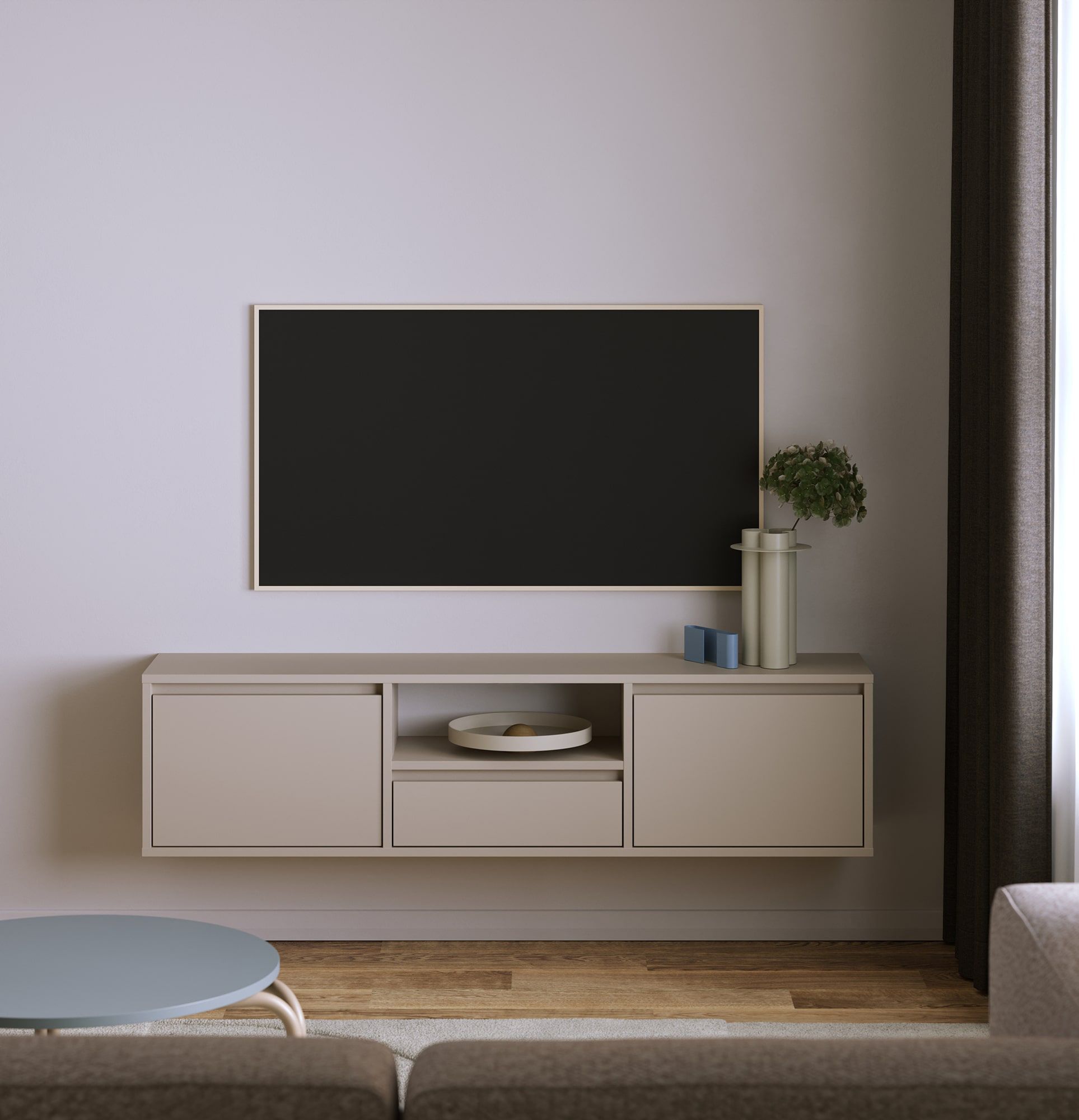 Dulap RTV UBBE WTV4 montat pe perete
Culoare: Champagne Beige
                            
