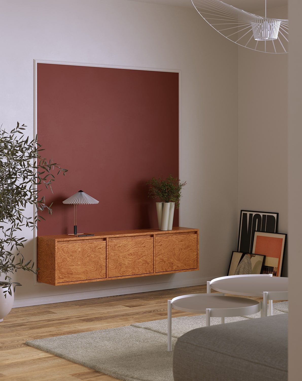 Dulap RTV montat pe perete UBBE WTV4K
Culoare: Walnut Walnut Chequered Veneer Alpi