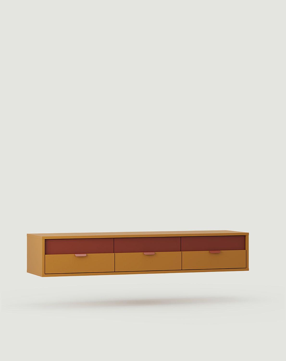 Dulap RTV LAYERS montat pe perete LAY06
Culoare: Vintage Mustard
Culoare față: Fire Terracotta
Mâner: mâner LAYERS 110 Fire Terracotta