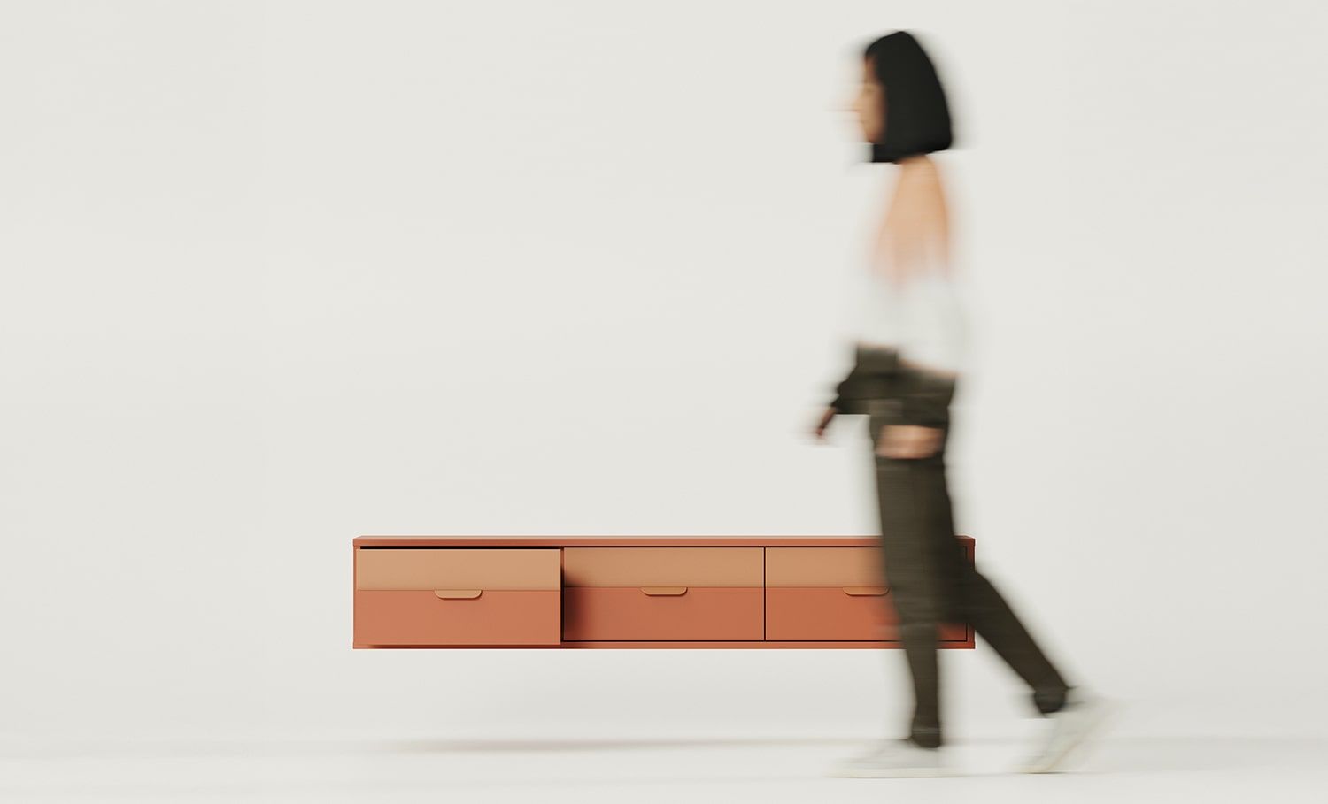 Dulap RTV LAYERS montat pe perete LAY06
Culoare: Fiery Terracotta
Culoare față: Sahara Deep
Mâner: mâner LAYERS 110 Fire Terracotta