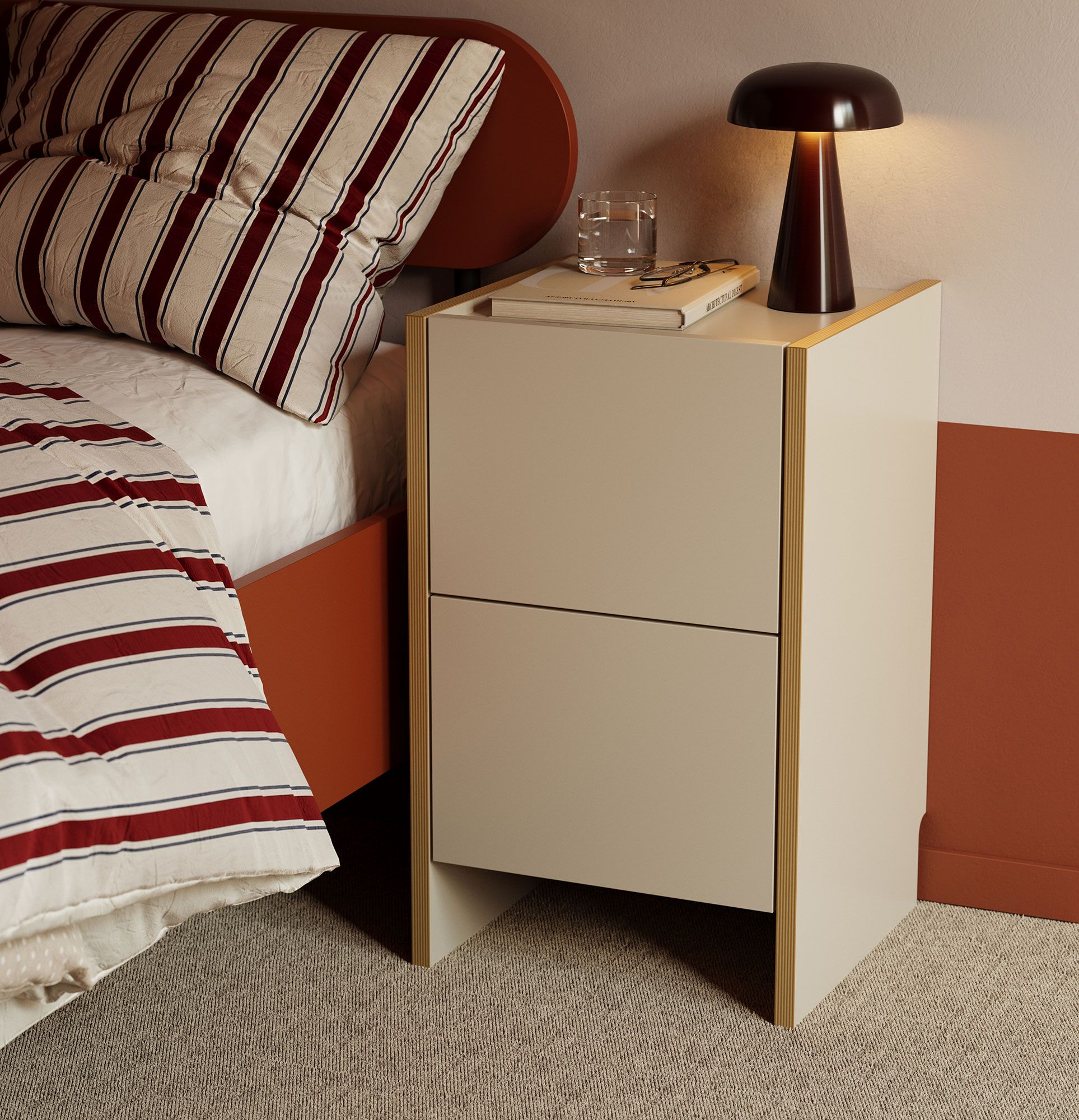 Dulap de noptieră ASKA ASK03
Culoare: Champagne Beige
Furnir: Placaj